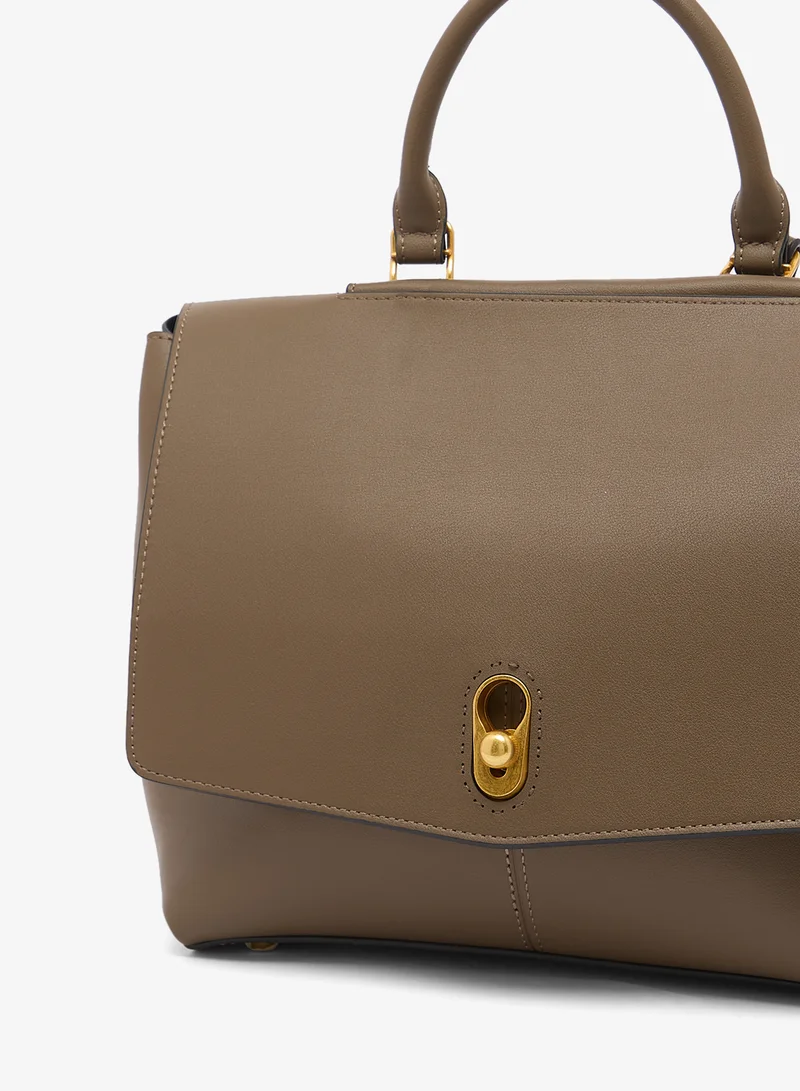 ELLA  Flap Top Handle Bag With Gold Accent for Women | Best Price UAE